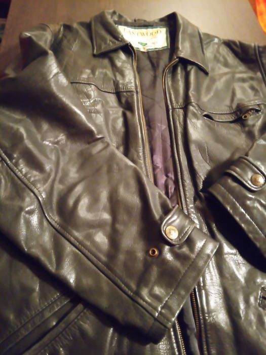 Мъжко кожено яке XXL,черно