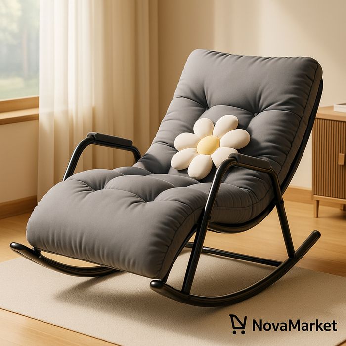 Шезлонг-кресло качалка с мягким матрасом