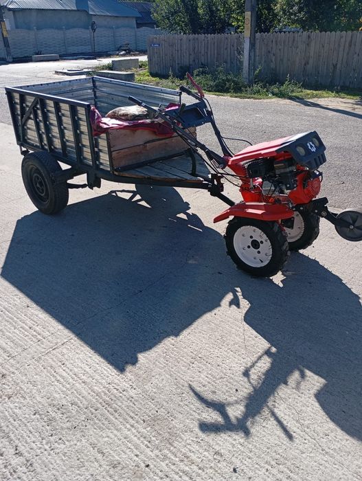 Motocultor 9Cp cu remorcă, freza și plug