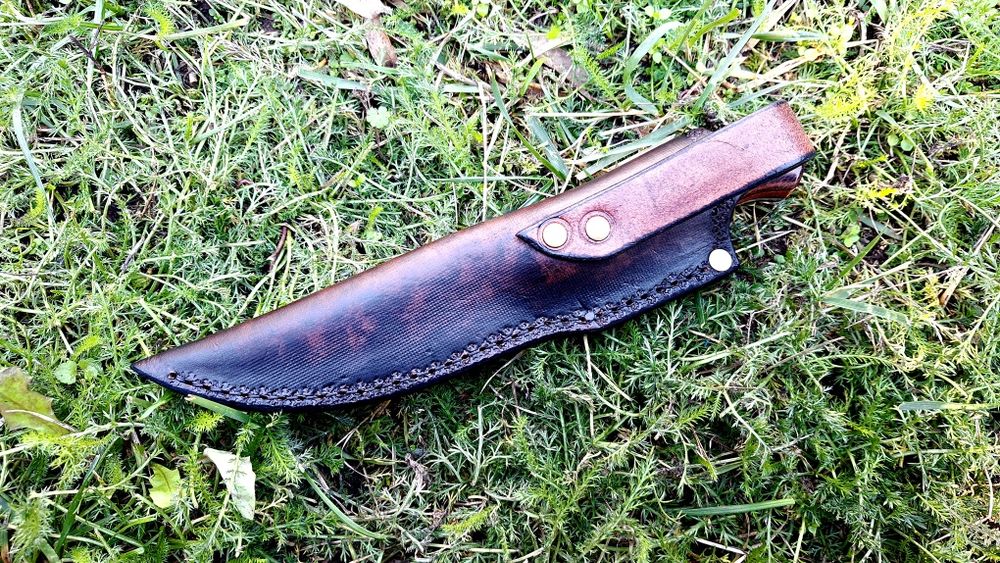 Нож ръчна изработка залов риболов туризъм кожена кания