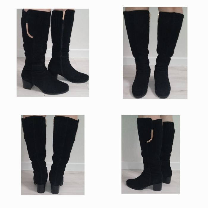 Новые сапоги натуральная замша, мех, 38 р.