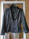 Sacou / Blazer negru satinat cu maneci lungi marimea M EU38