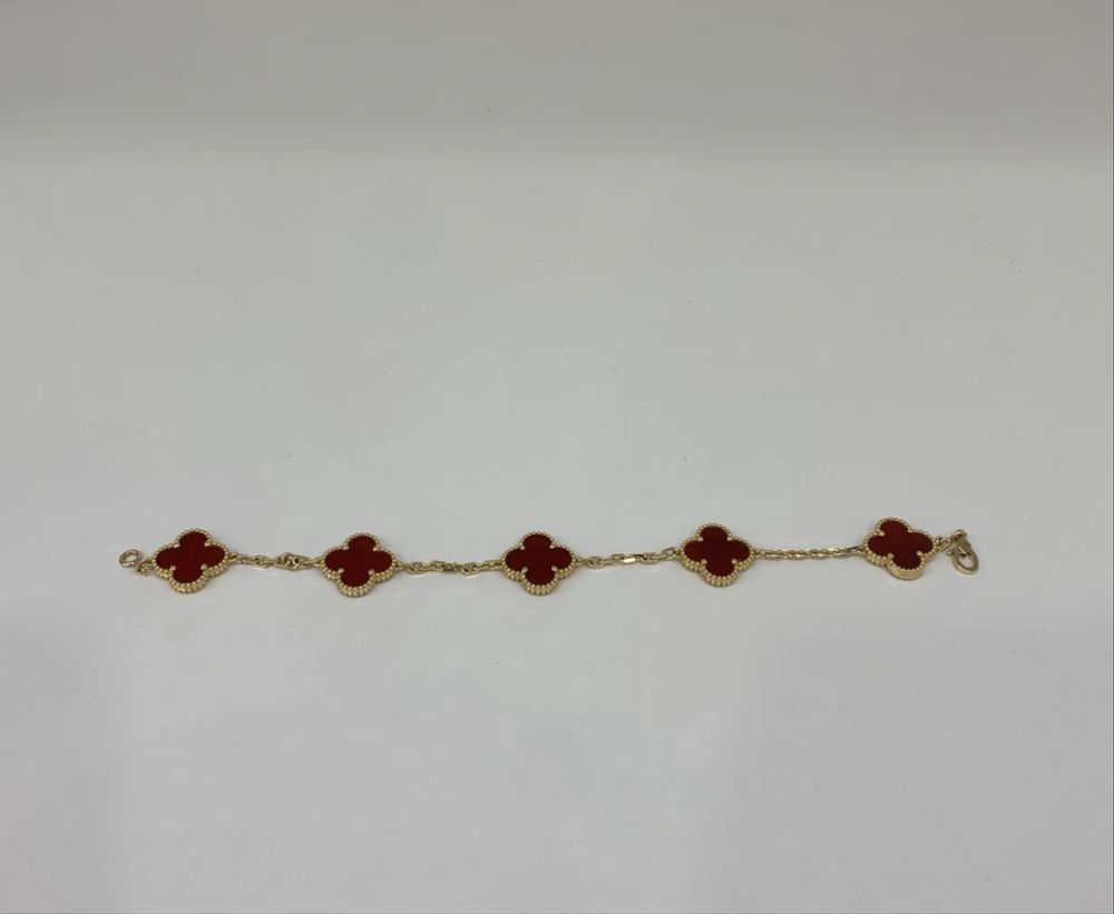 Van cleef Aspen гривна червени детелинки детелини розово злато