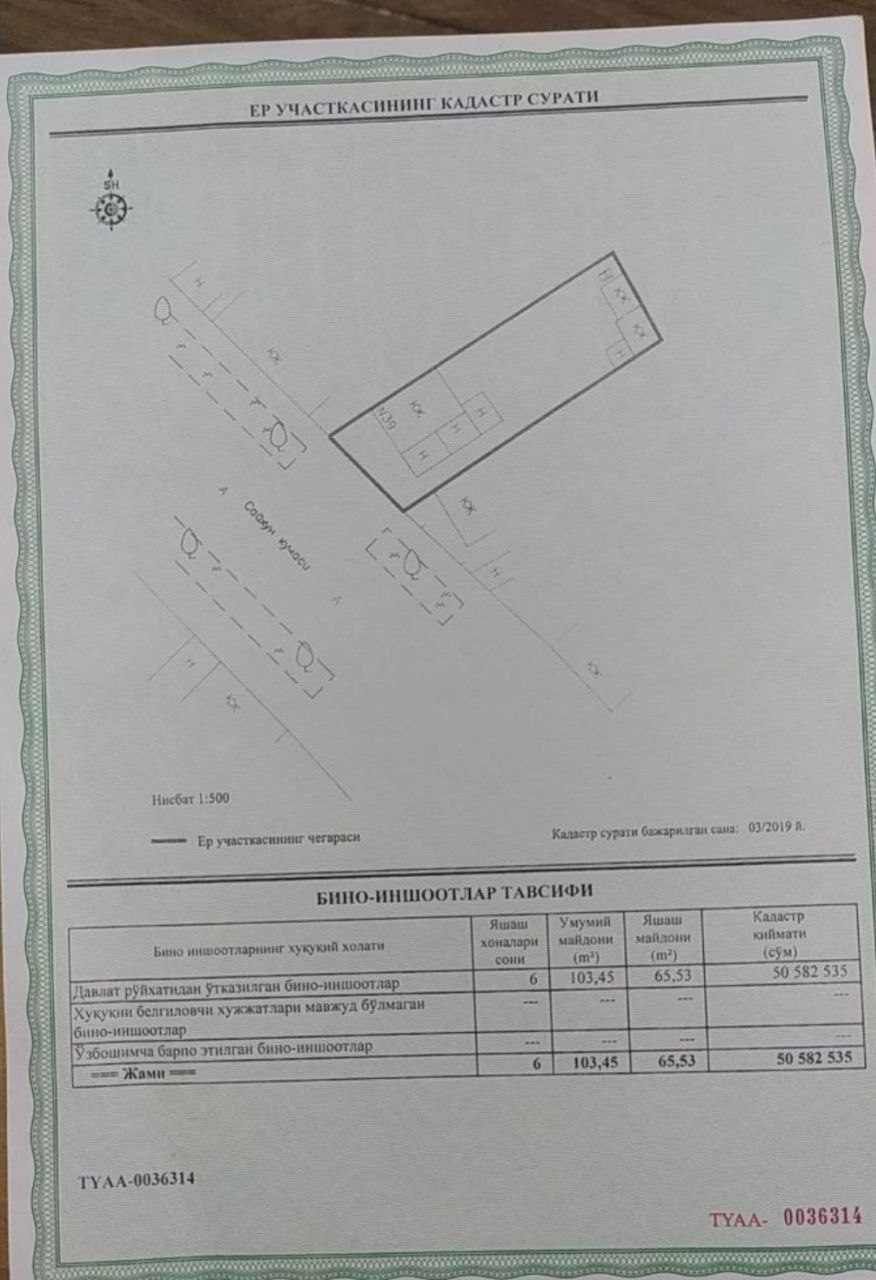 Дом в миробадском районе в доль дороги ориентир 8 марта Альфраганус