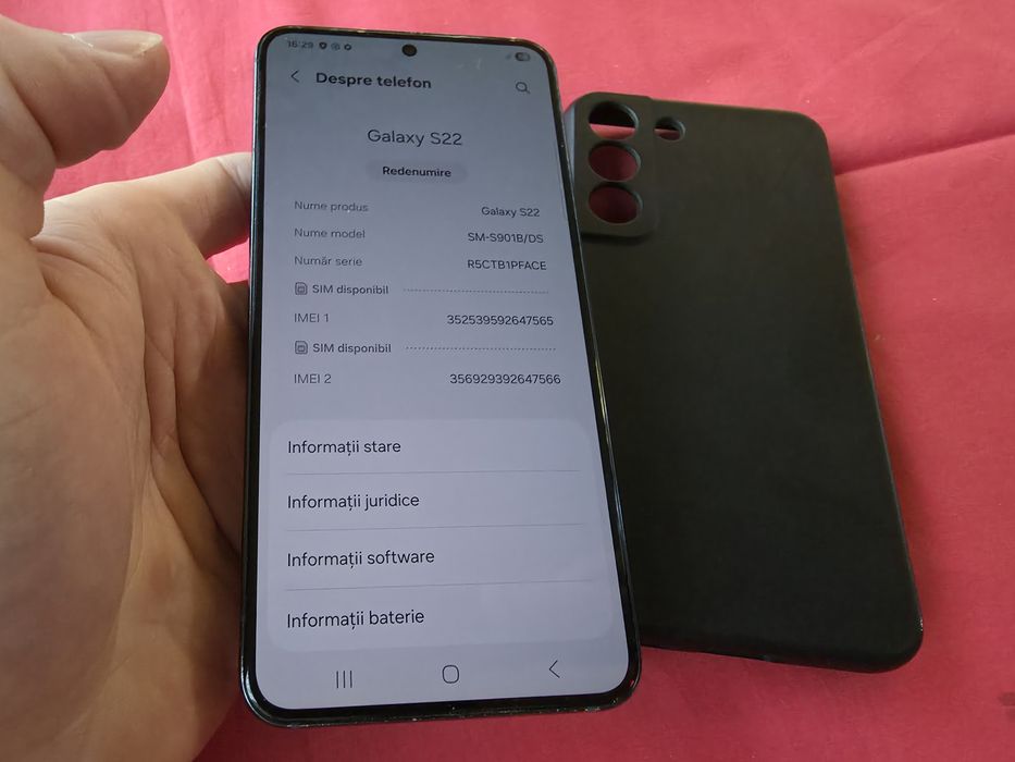 -Samsung S22, Negru, 128Gb, 8Ram, doar telefonul, stare foarte buna, s