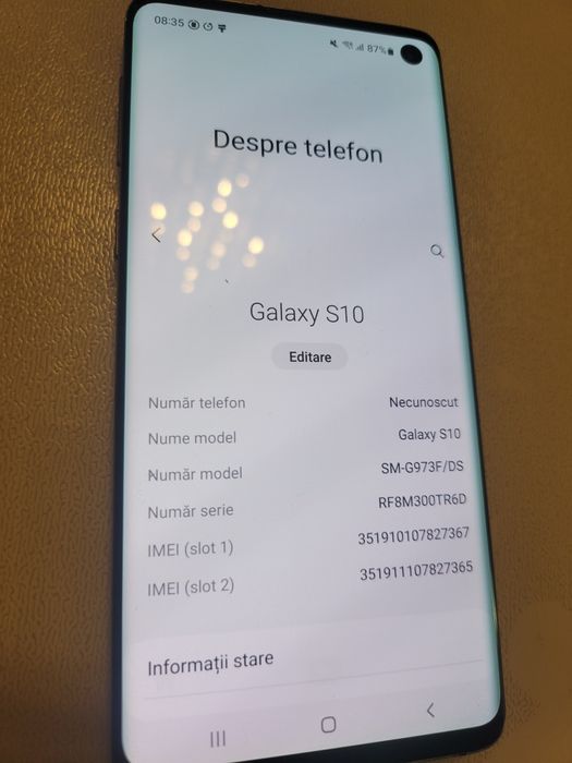 Vind Samsung S10 Duos stare f bună de funcționare.