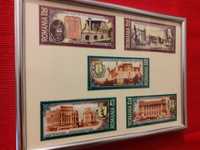 Tablou cu seria de timbre de colectie Vechiul Bucuresti (2007)