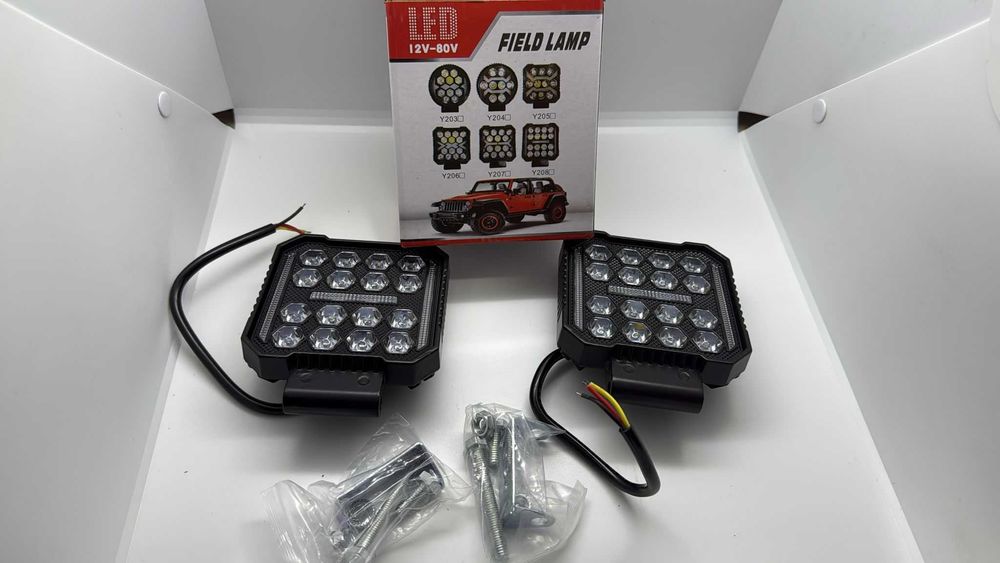 Proiector Auto 16 LED -uri, Offroad 12V-80V, Patrat, IP67