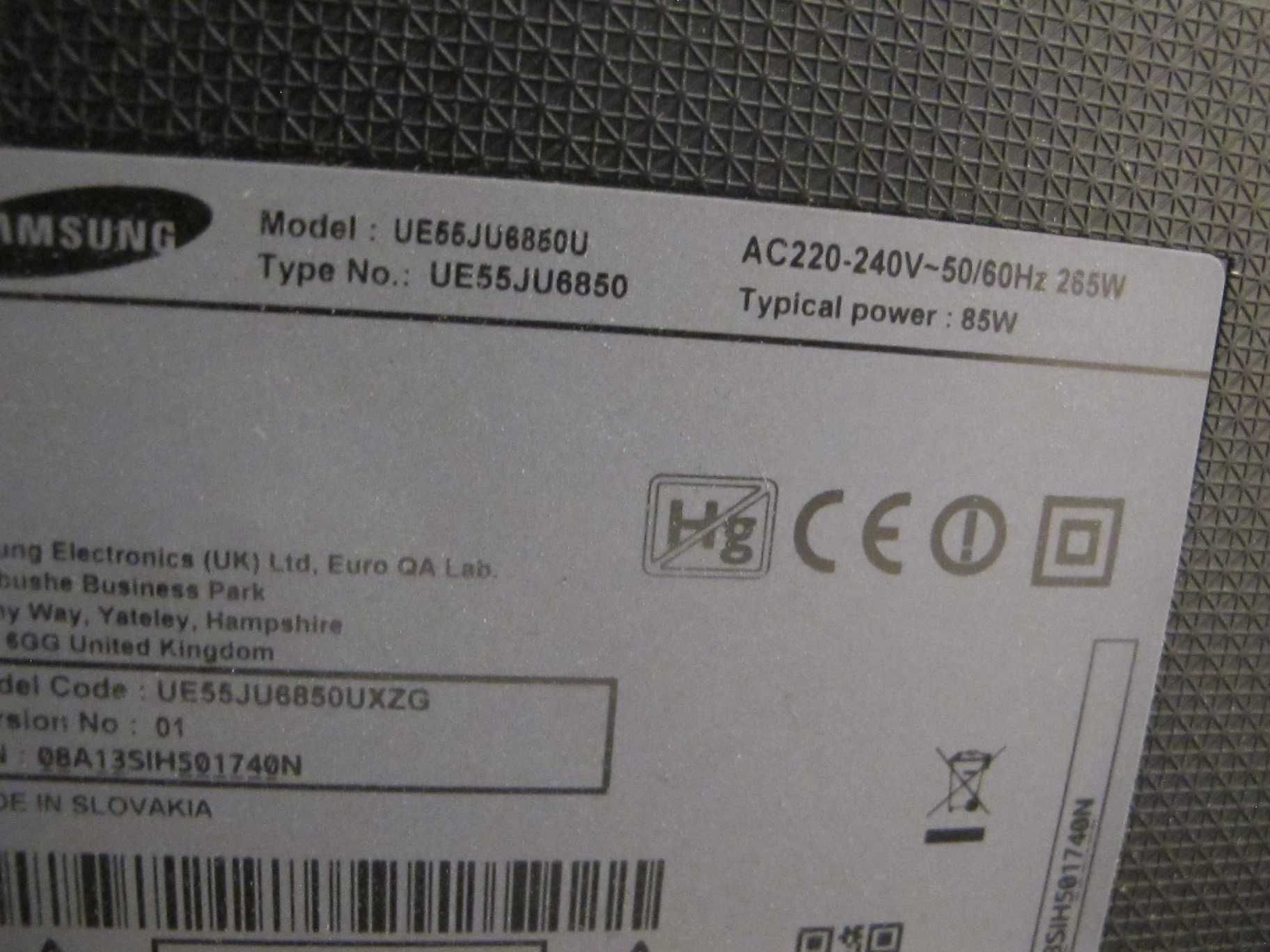Televizor Led Ultra 4K Samsung 139cm model UE55JU6850