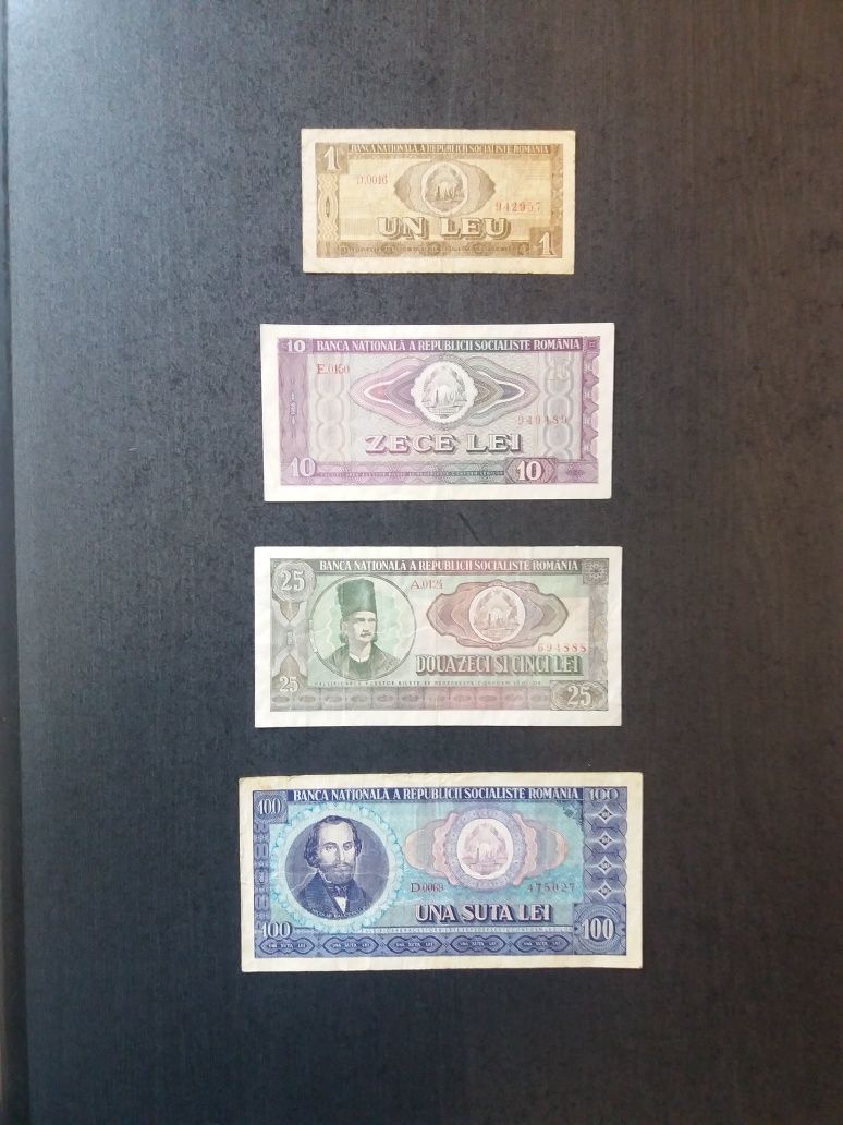 Lot bancnote 1 10 100 lei 1966