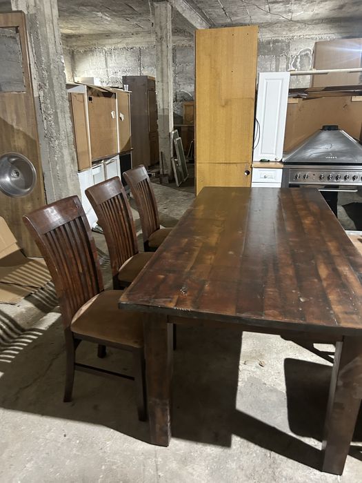 Дъбова маса с 6 стола