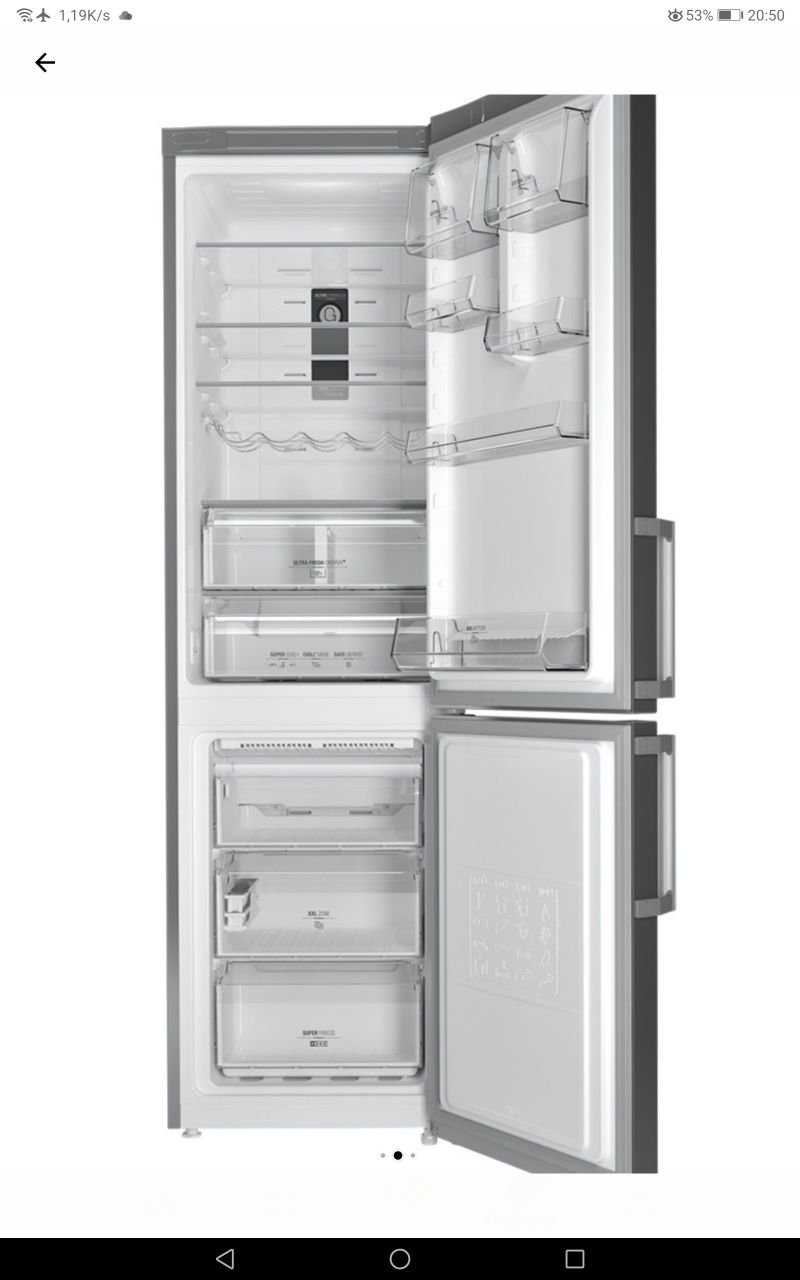 Продавам комбиниран хладилник ARISTON Hotpoint XH9 T2Z , 369 л, A++