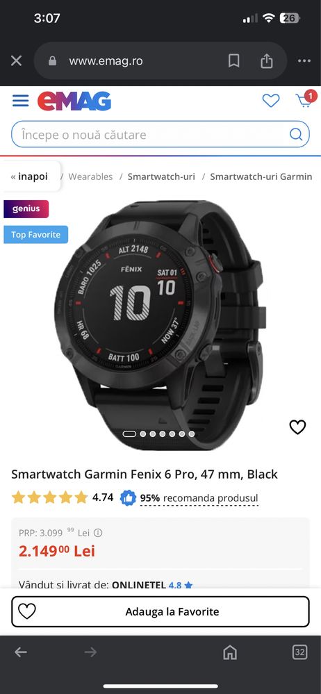 Ceas garmin Fenix 6 pro