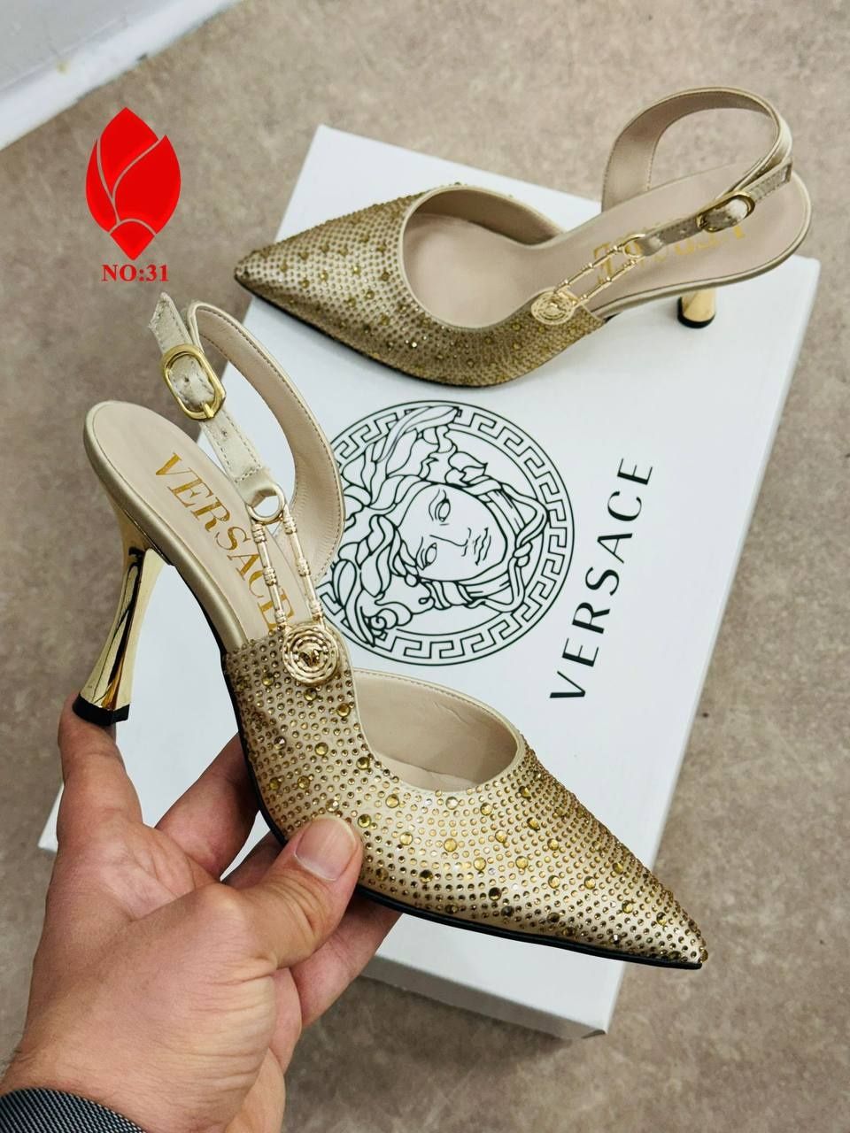 Sandale cu toc Versace