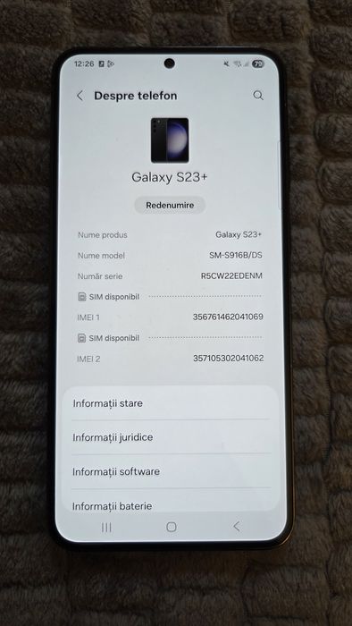 Telefon mobil Samsung Galaxy S23, Dual SIM, 8GB RAM,512 GB, 5G