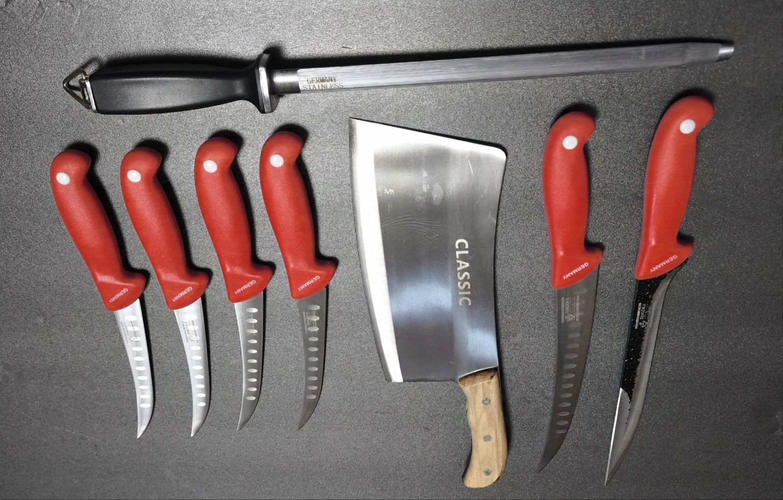 Set Cutite Macelarie 8 Piese Germany RED