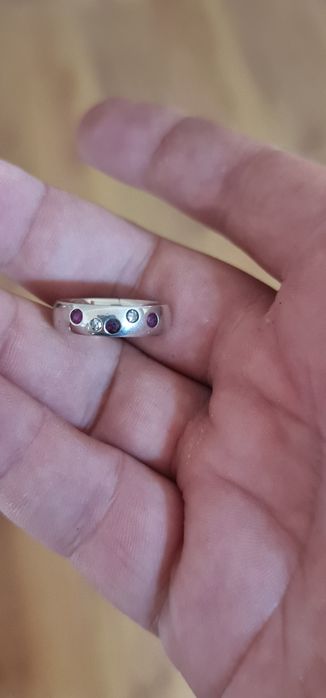 Inel diamante si rubine naturale