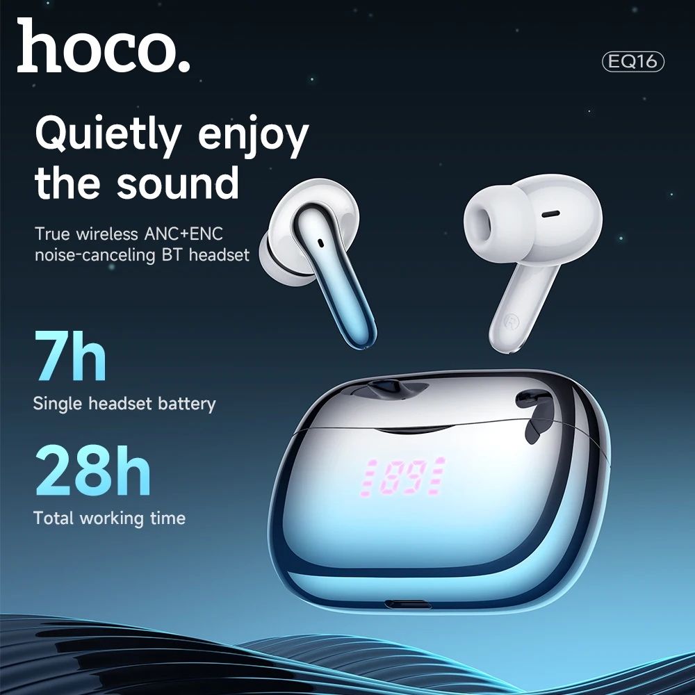 Hoco EQ16 ANC TWS Bluetooth 5.3 наушники с активным шумоподавлением