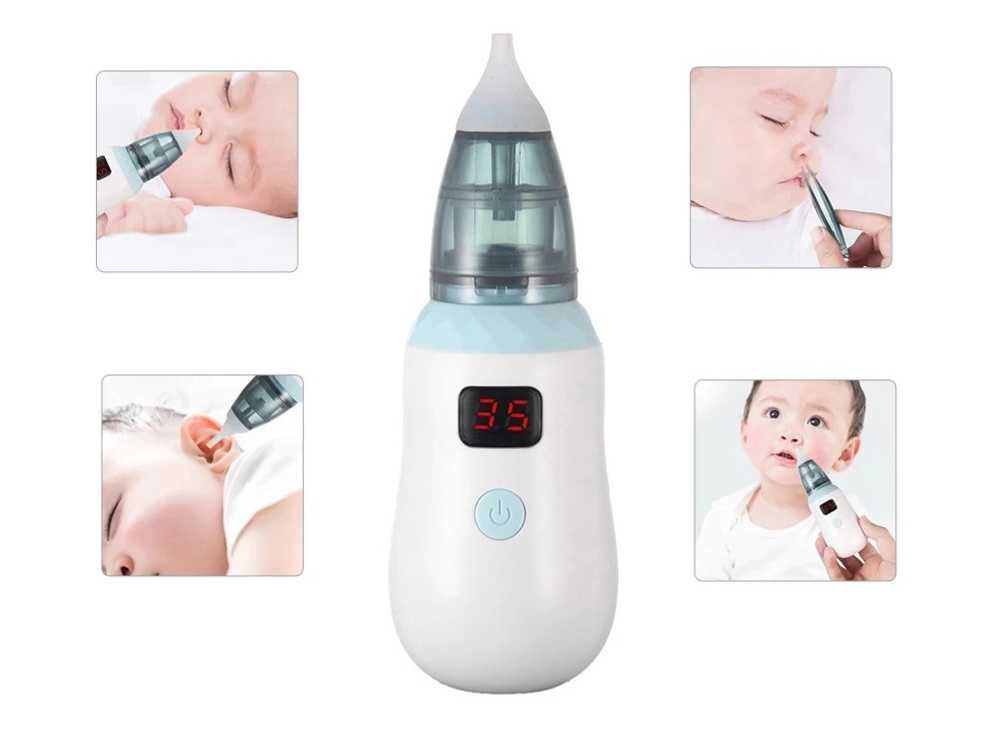 Aspirator Nazal pentru Copii 5 Trepte de Putere LCD Silentios Portabil
