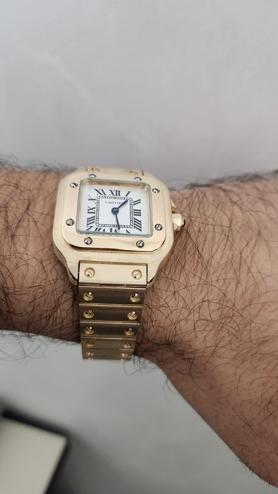 Золотые часы Cartier Santos