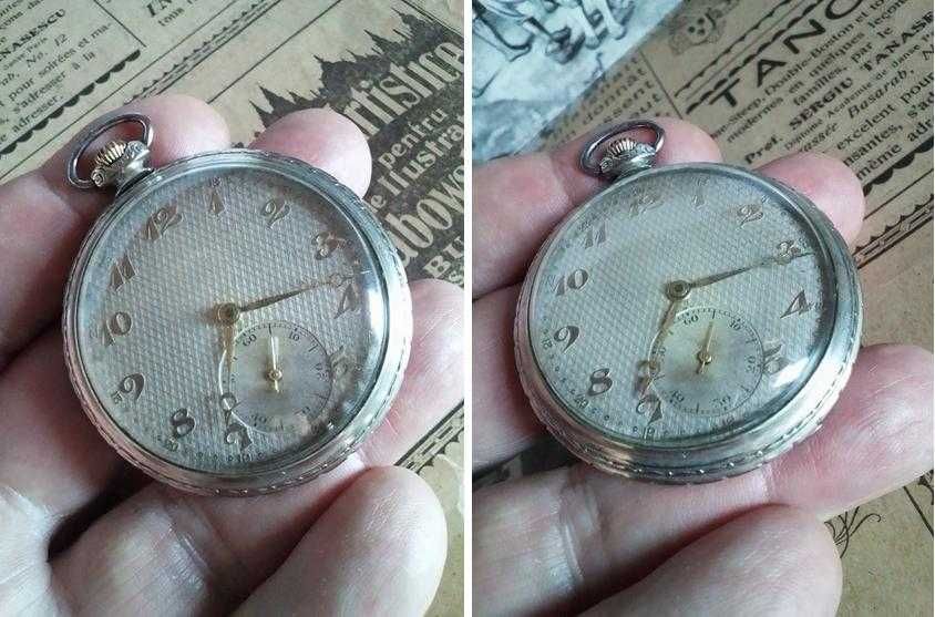 ceas de buzunar TELLUS Cortebert cal. 514c, anii '30, funcțional