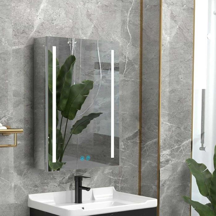 Dulap baie cu Oglinda + antiaburire+ LED 50x70cm, REDUS de la 980RON