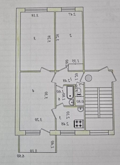 *3 комн. переделанная в 4. Ор-р ШохМед
