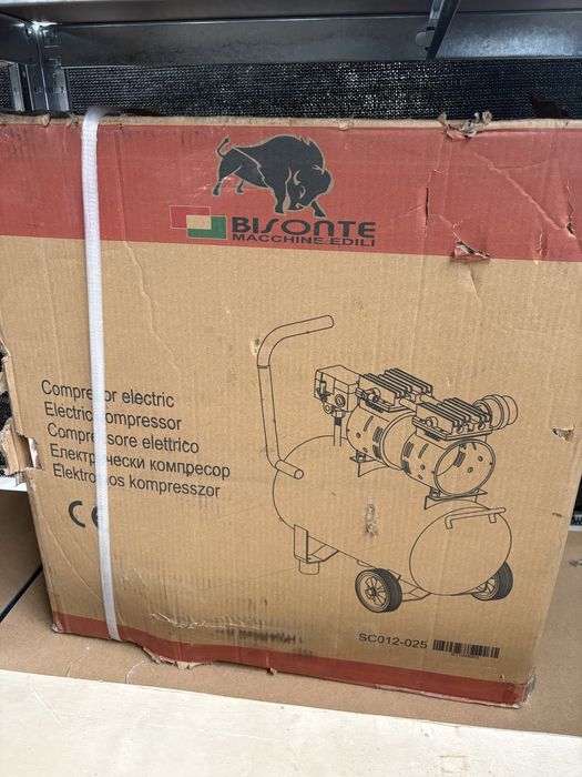 Чисто нов НЕРАЗОПАКОВАН компресор Bisonte 25 л.