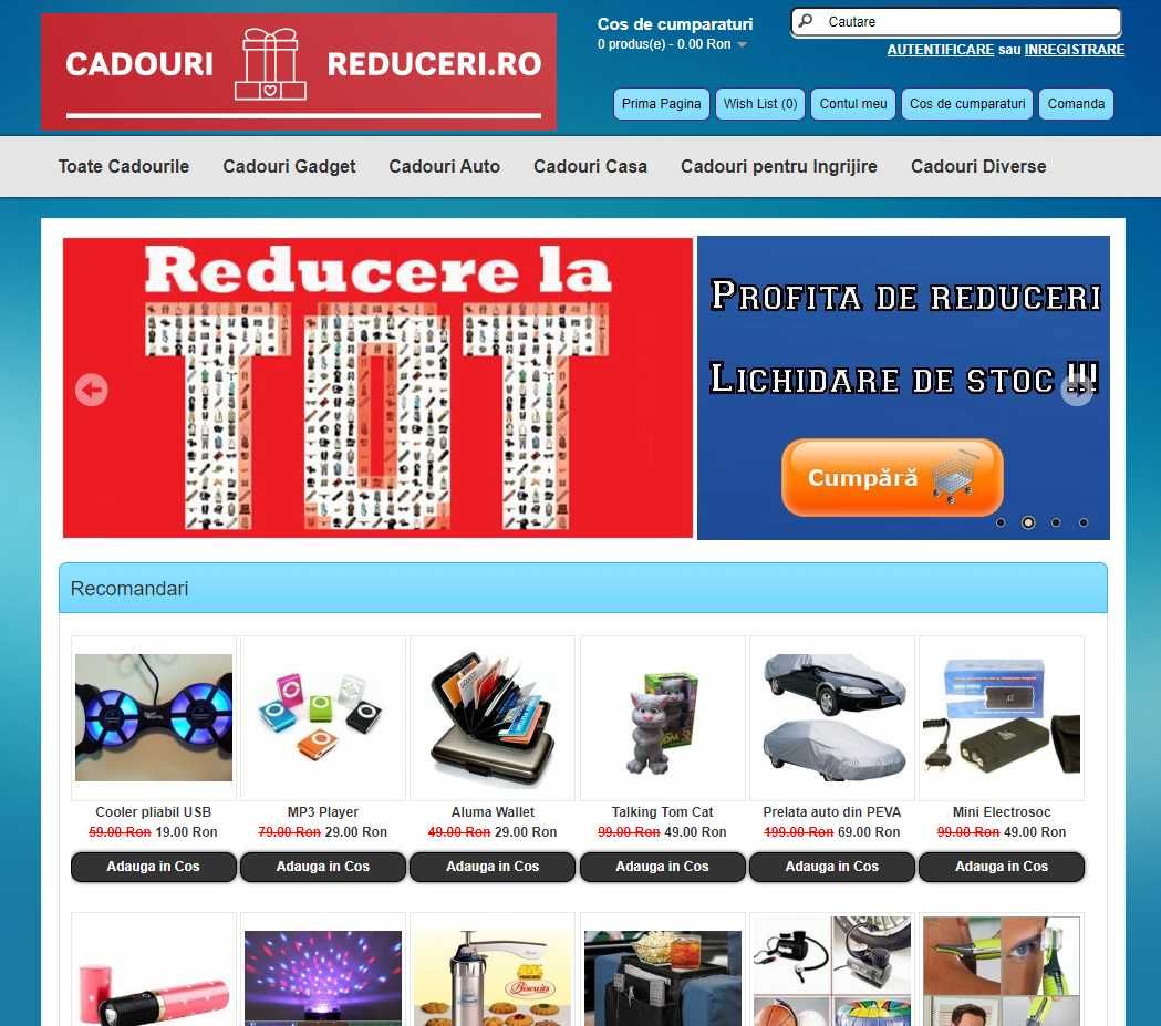 Magazin online de cadouri, afacere la cheie profitabila