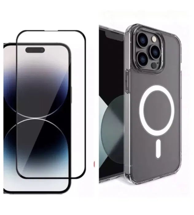 Iphone 14/15/16E/17 PRO MAX PLUS Husa Cerc Magnetic + Folie Sticla TNT