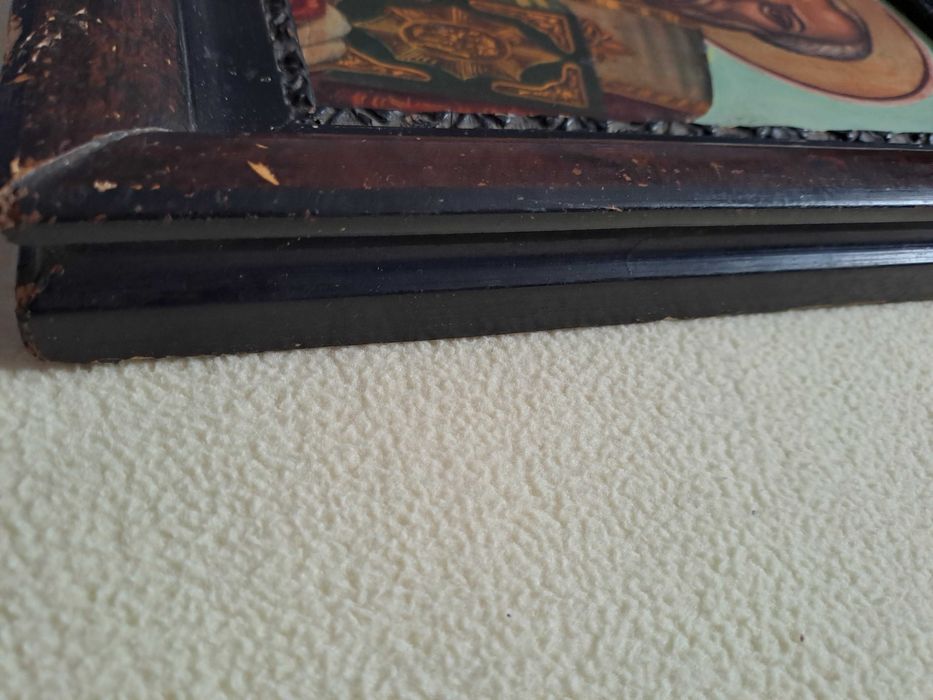 tablou icoana veche pictura pe lemn Sfantul Nicolae