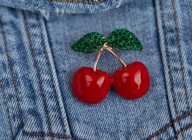 Стилна брошка Черешки - CHERRY Brooch