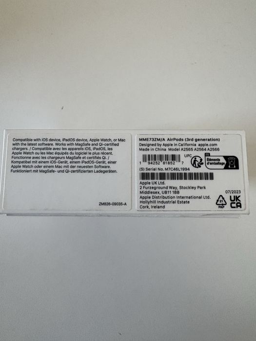 Слушалки Apple AirPods 3, MagSafe Charging Case