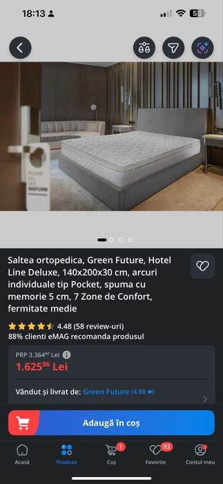 Saltea Green Future  din spuma de memorie 140x200