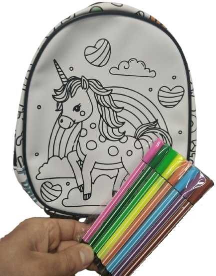 Детска раничка за оцветяване с 8 маркера