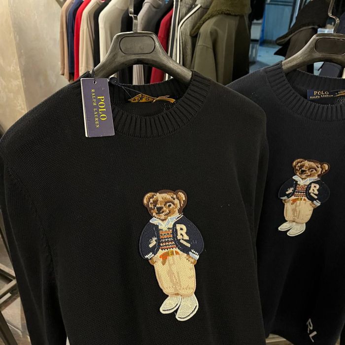 Мъжки пуловер с бродерия мече Polo