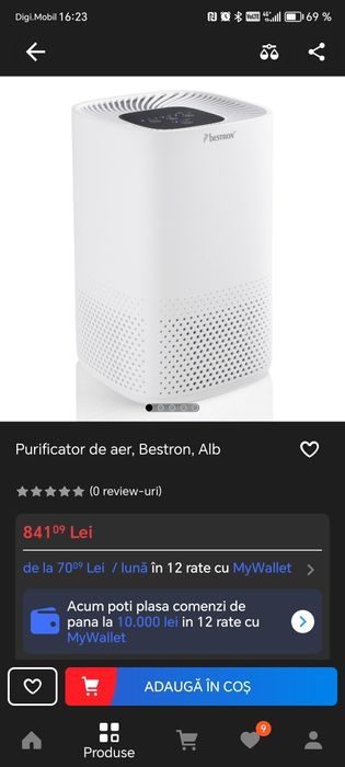 Vând purificator aer Bestron NOU