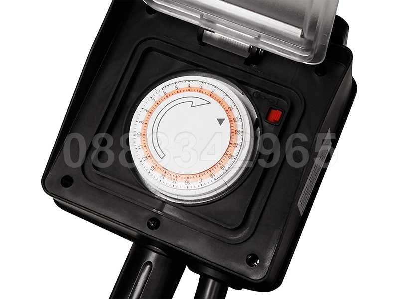 НОВИ!  Рзклонител двоен външен с таймер IP44 3680W 16(2)А