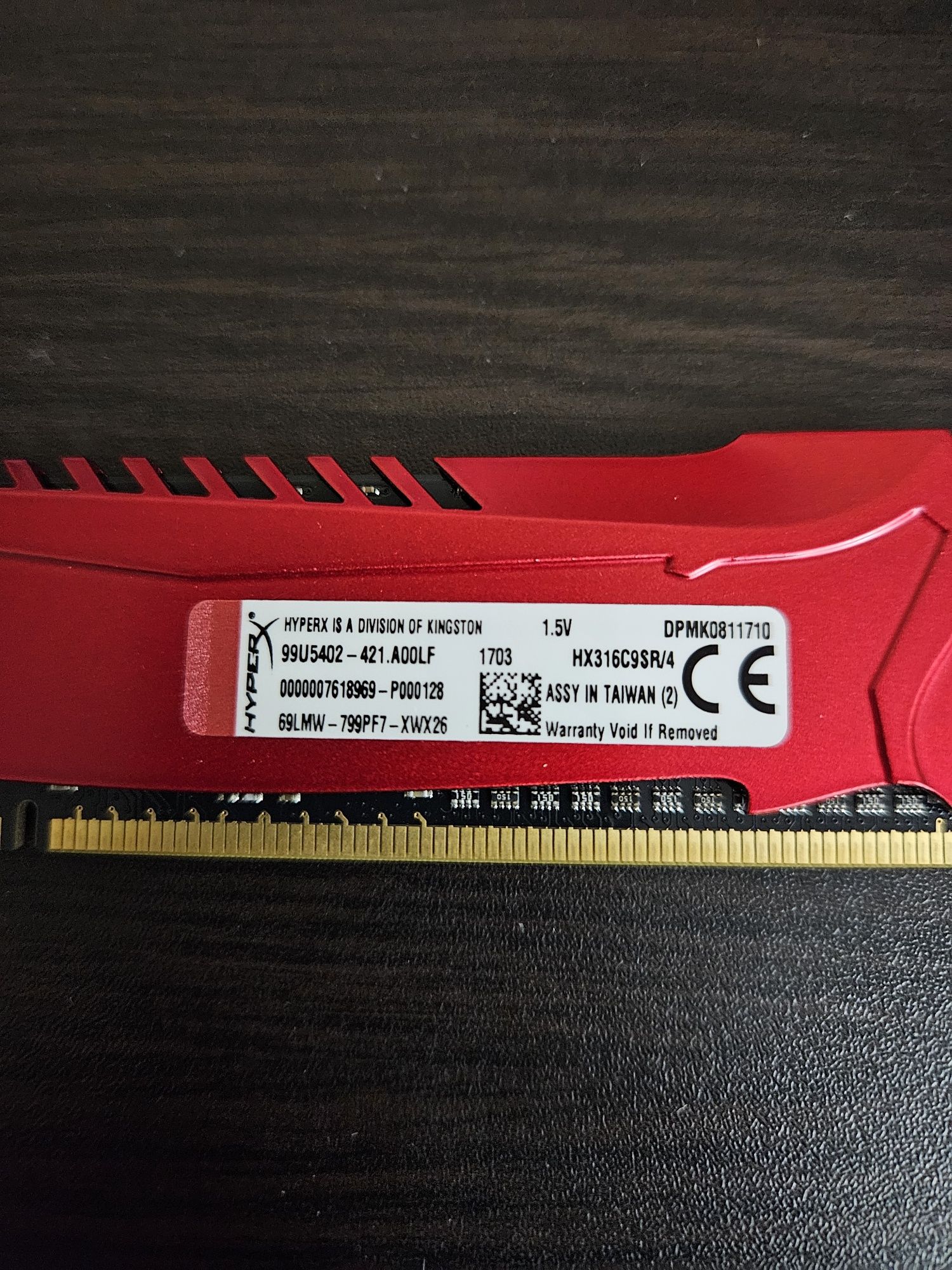 OZU HyperX Savage 1600mHz 2×4Gb