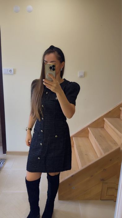 Нова луксозна рокля от букле/ туид