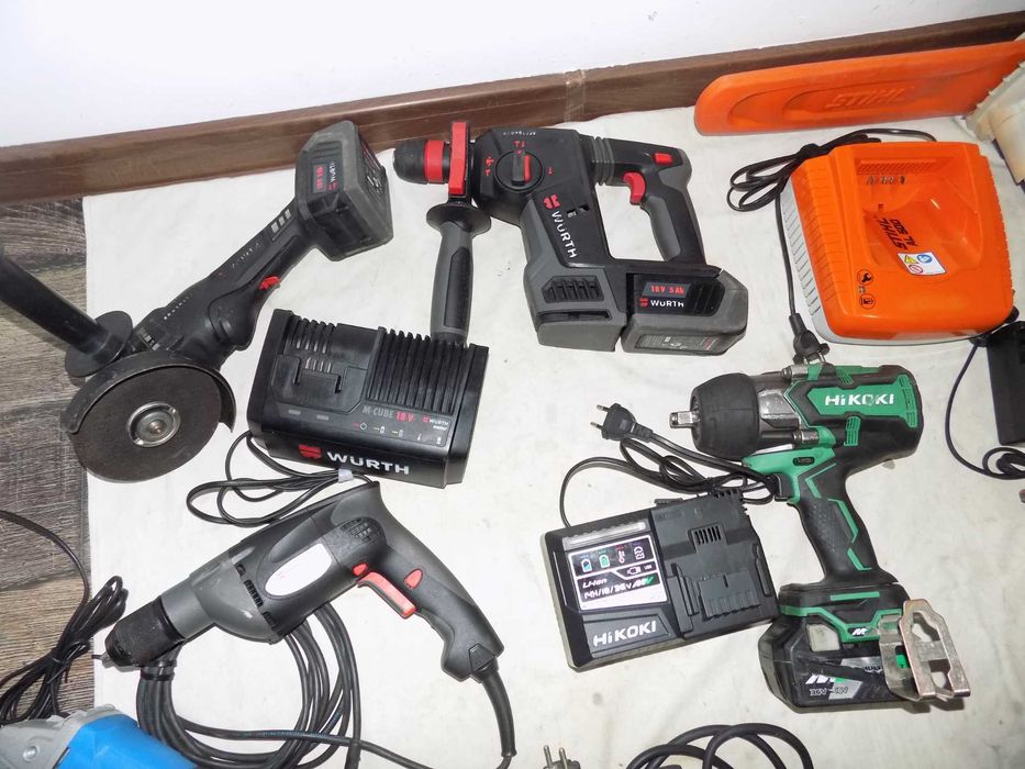 Slefuitor beton Flex , pistol cuie Paslode, scule Wurth Leister Trumpf