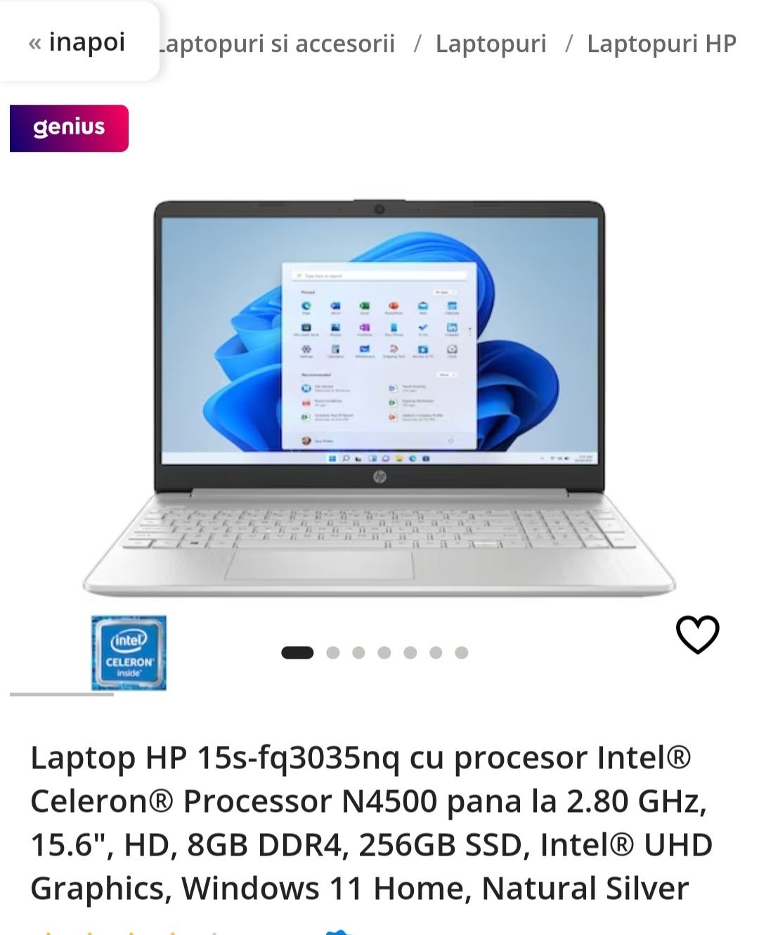 Vand Laptop HP i3 8-a generatie