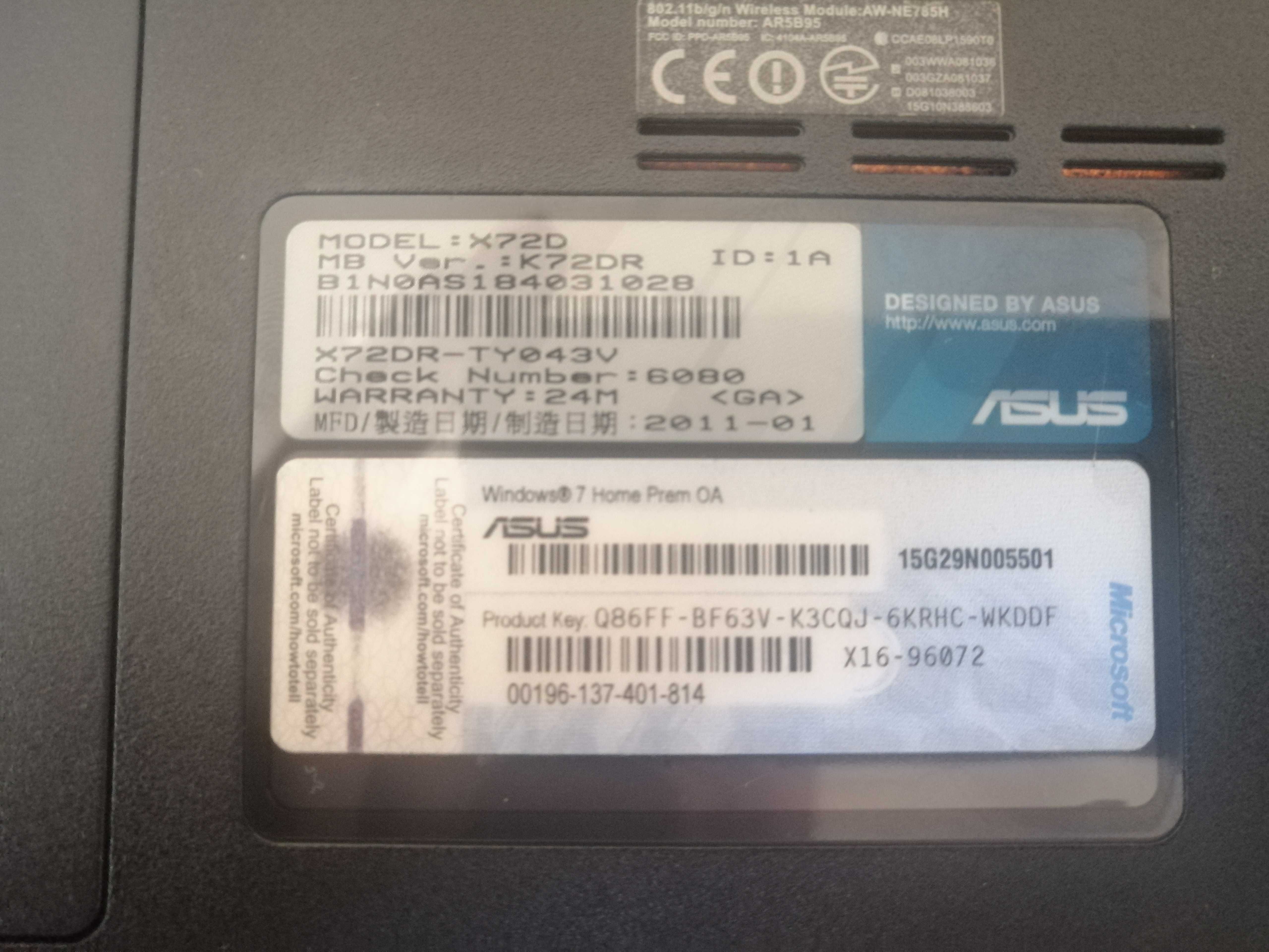 Laptop ASUS X72DR ,functioneaza  dar nu se mai vede nimic