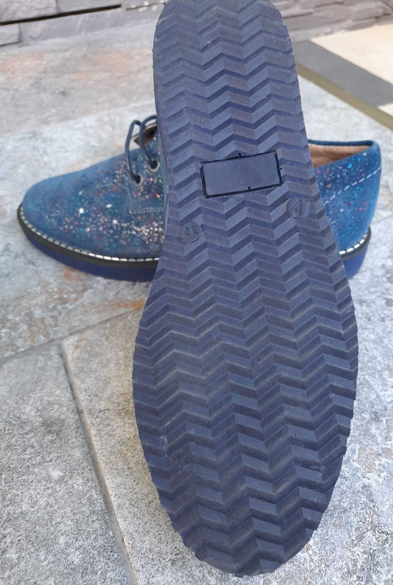 Pantofi Oxford damă, bleumarin din piele naturală întoarsă, mărimea 37