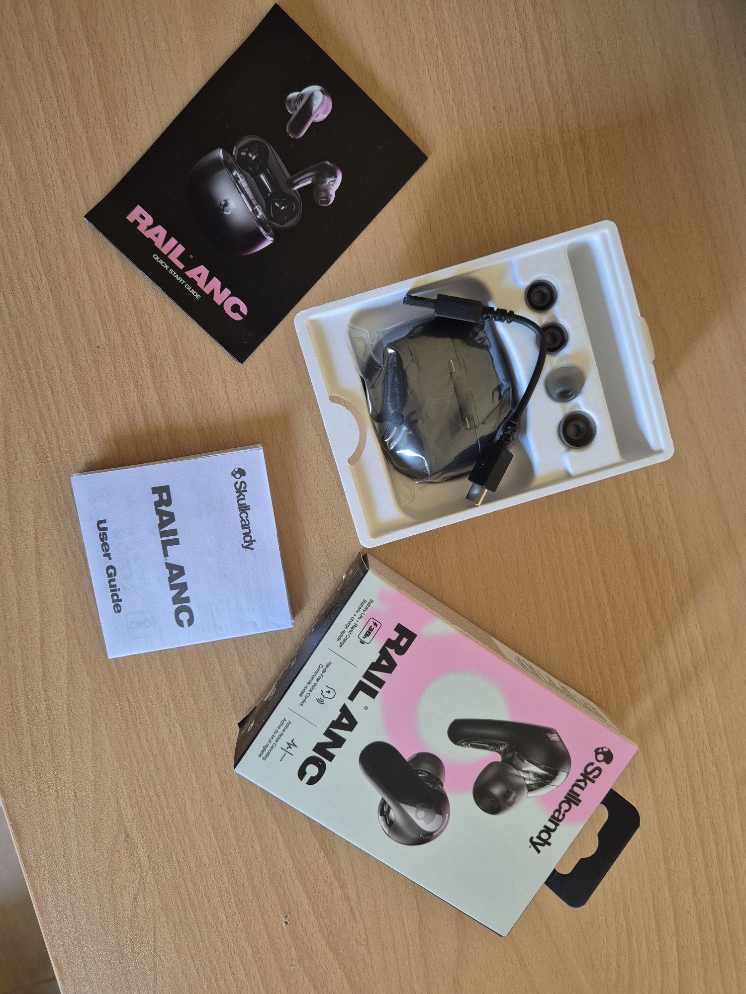 Безжични слушалки Skullcandy - Rail ANC, TWS, черни