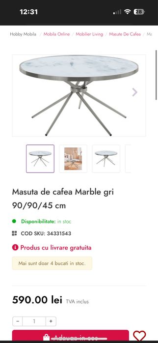 Masuta de cafea stil marmura