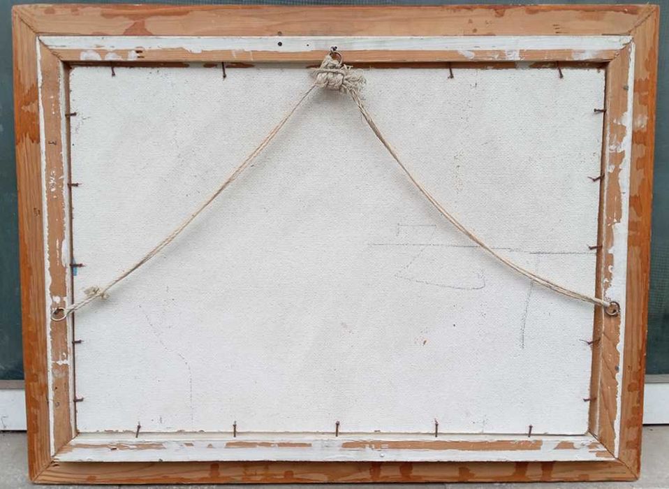 Tablou vechi - peisaj la mediterana - semnat AC ( Ciucurencu )