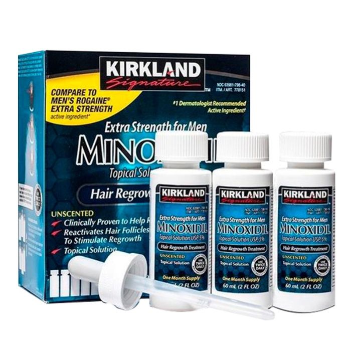 Kirkland Миноксидил 5% для роста бороды (1 флакон + мезороллер)