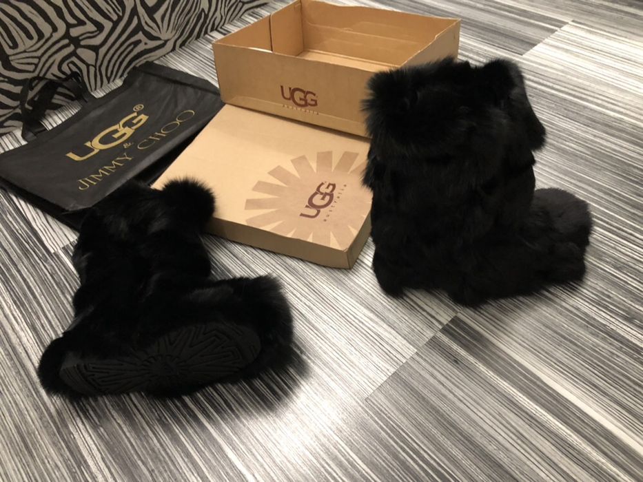 UGG blana naturală VULPE 100% / poze REALE nu copiate ! Negru,roșu