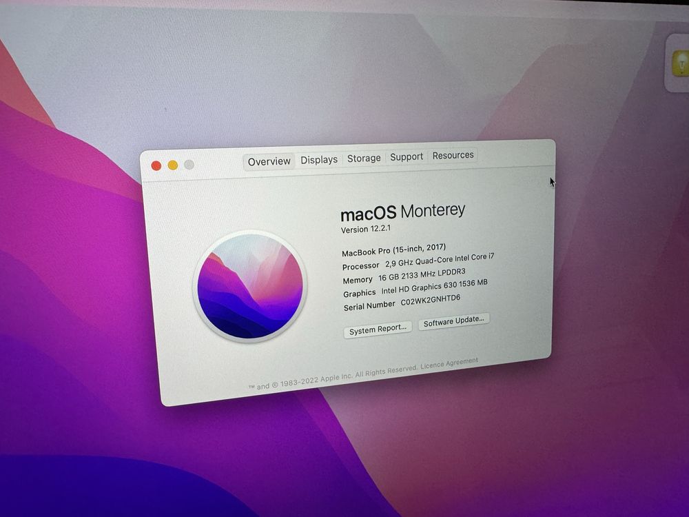 Macbook Pro 15” 2017 i7 512GB 16GB RAM 2.9Ghz Space Gray !